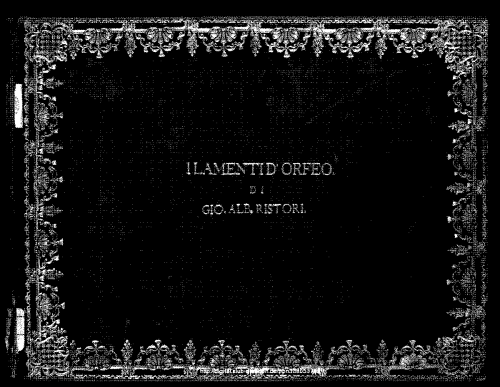 Ristori - I lamenti di Orfeo - Score