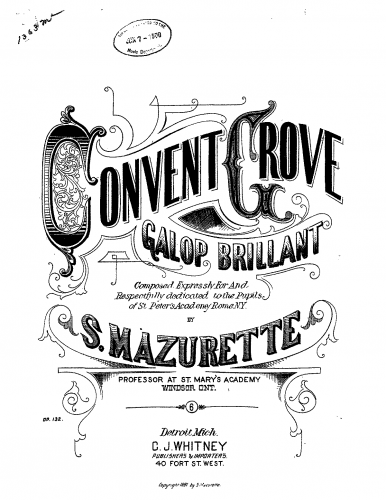 Mazurette - Convent Grove - Piano Score - Score