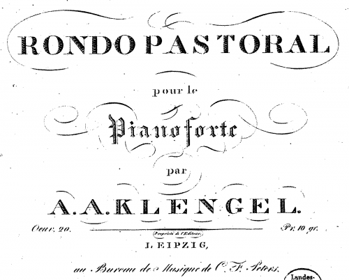 Klengel - Rondo Pastoral, Op. 20 - Score