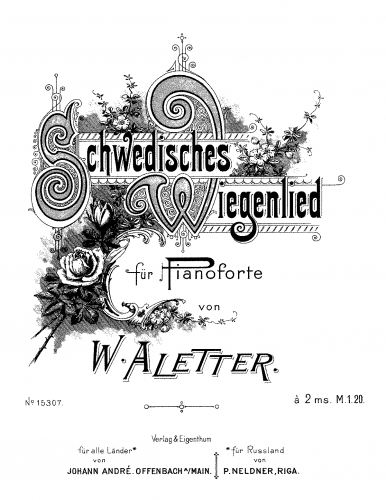 Aletter - Schwedisches Wiegenlied - Score