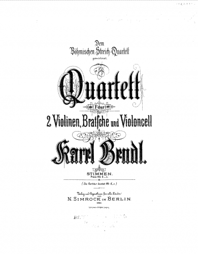 Bendl - String Quartet