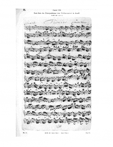 Bach - Violin Concerto - Violin solo - first page only