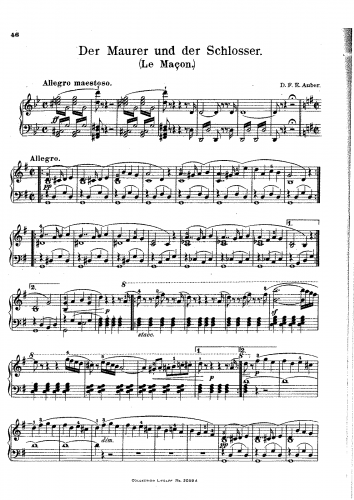Auber - Le maçon - Overture For Piano solo (Schultze) - Piano score