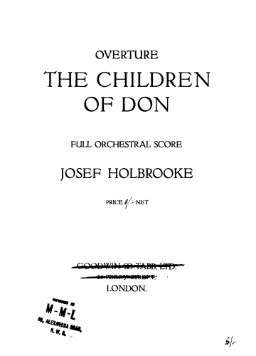 Holbrooke - The Children of Don, Op. 56 - Overture - Score