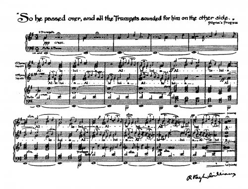 Vaughan Williams - The Shepherds of the Delectable Mountains - Vocal Score Finale: "So he passed over, and all the trumpets sounded for him on the other side" - Score