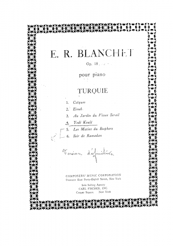 Blanchet - Turquie, Op. 18 - I. Caïques