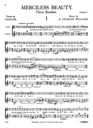 Vaughan Williams - Merciless Beauty