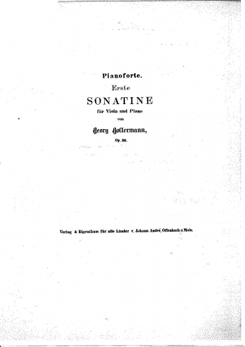Goltermann - Sonatina Op. 36 - Piano Score and Viola part
