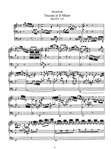 Buxtehude - Toccata in D minor, BuxWV 155 - Score