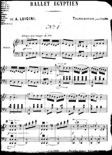 Luigini - Ballet Egyptien, Op. 12 - Suite No. 1 For Piano solo - Score