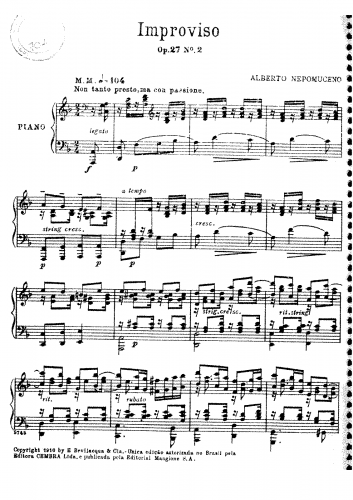 Nepomuceno - Improviso, Op. 27 No. 2 - Score