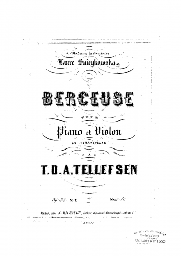 Tellefsen - Berceuse, Op. 32 No. 1 - Score
