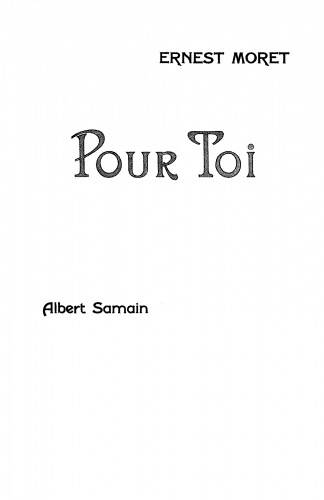 Moret - Pour toi - Score