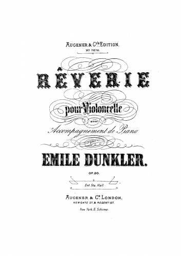 Dunkler - Rêverie - Piano Score and Cello Part