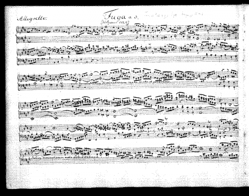 Bach - Fugue in A major - Score
