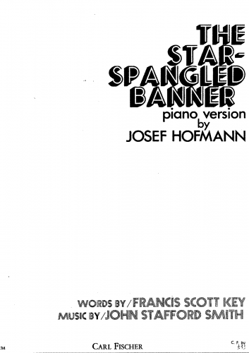 Smith - The Star-Spangled Banner - For Piano solo (Hofmann) - Piano score