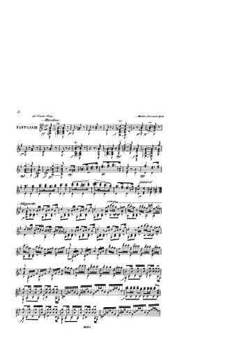 Carcassi - Fantaisie sur 'Le Comte Ory', Op. 34 - Score