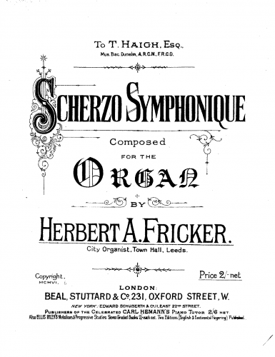 Fricker - Scherzo Symphonique - Score