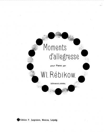 Rebikov - Moments d'allegresse - Score