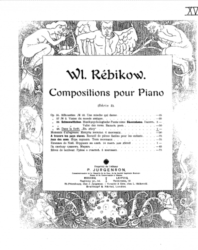 Rebikov - Dans la forêt, Op. 43 - Score