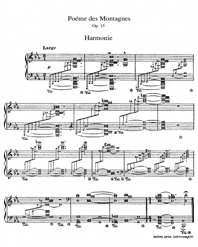 Indy - Poème des montagnes, Op. 15 - Score