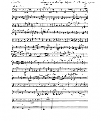Doppler - Souvenir du Rigi, Op. 34 - For Violin, Horn or Cello, Bell and Piano - Alternate part for Violin (manuscript)