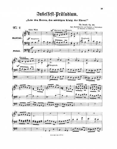 Drath - Jubelfest-Präludium 'Lobe, den Herren, den mächtigen König der Ehren!', Op. 56 - Score