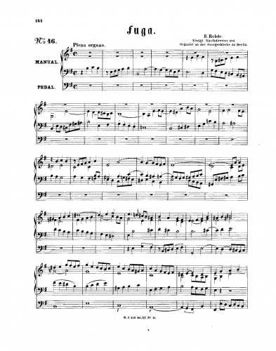 Rohde - Fugue in E minor - Score