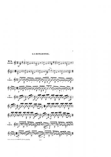 Carcassi - 6 Airs variés d'une exécution brillante et facile, Op. 18 - Score