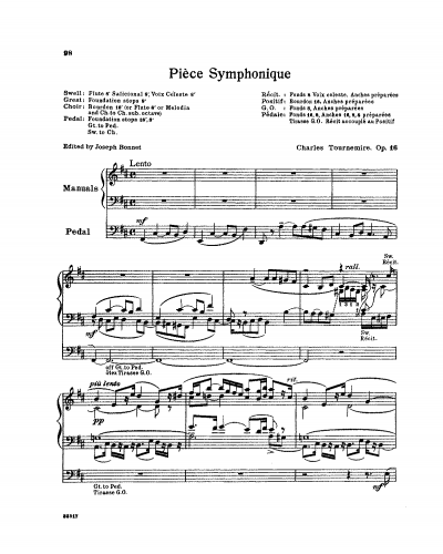 Tournemire - Pièce Symphonique - Score