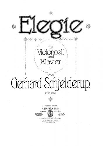 Schjelderup - Elegie - Score