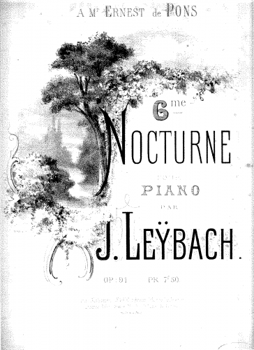 Leybach - Nocturne No. 6, Op. 91 - Score