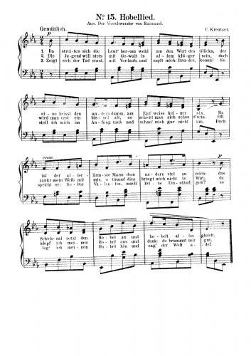Kreutzer - Hobellied - Piano Score