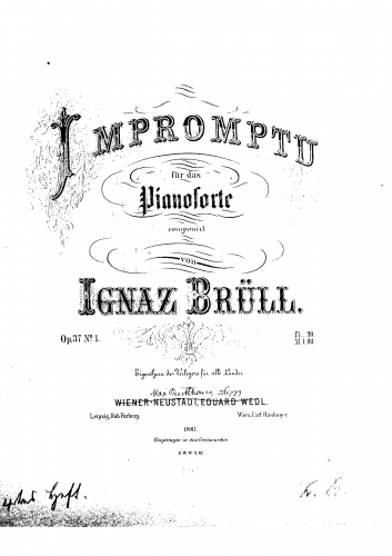 Brüll - 3 Piano Pieces, Op. 37
