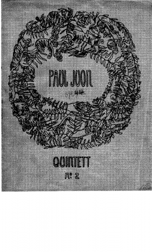 Juon - Piano Quintet No. 2, Op. 44 - Piano Score