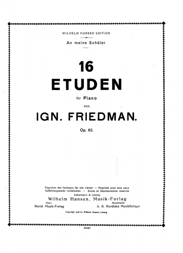 Friedman - Etudes - Score