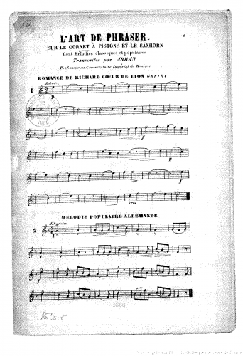Arban - L'art de phraser sur le cornet à pistons - Score