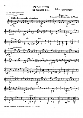 Steinwender - Prelude for solo guitar - Score