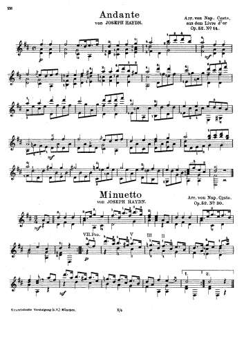 Coste - Suite de pièces extraits d'oevres des grandes maîtres et appliqués à la guitarre - No. 14 - Andante (von Joseph Haydn)