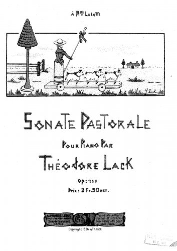 Lack - Sonate pastorale, Op. 253 - Score
