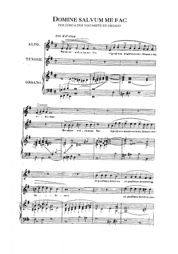 Perosi - Domine Salvum Me Fac a  2 voci miste ed organo - Score