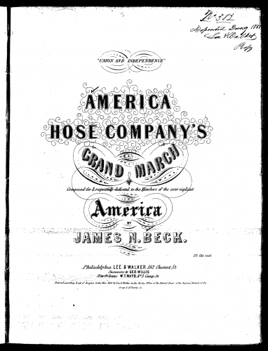 Beck - America Hose Company's Grand March - Score