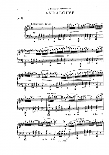 Pessard - 25 Pièces pour piano, Op. 20 - 8. Andalouse