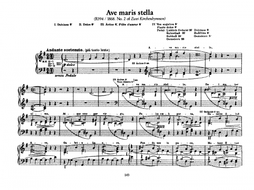 Liszt - 2 Kirchenhymnen - Ave maris stella (S.669/2)