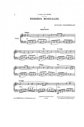 Chamberlain - Pensées Musicales - Score