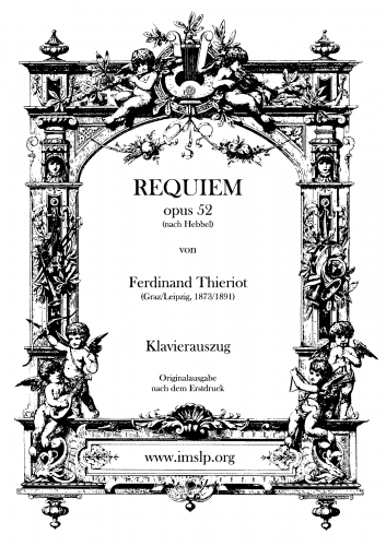 Thieriot - Requiem, Op. 52 - Vocal Score 1891 revision - Score
