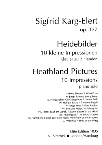 Karg-Elert - Heathland Pictures, Op. 127 - Score