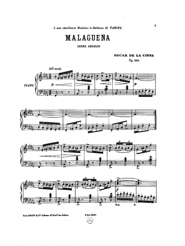 Cinna - Malaguena, Genre Andalou - Score