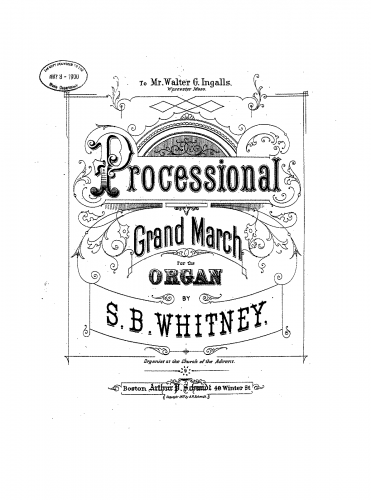 Whitney - Processional Grand March - Score