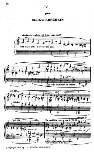 Koechlin - Choral sur le nom de Fauré, Op. 73bis - Score